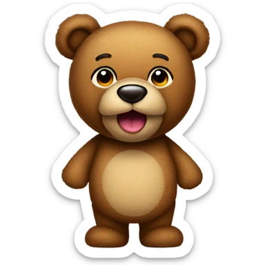 teddy bear w X eyes and tongue sticking out sticker