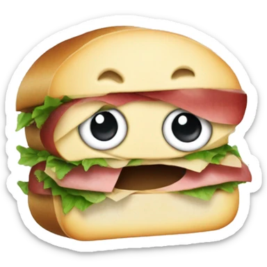 A sandwich that is dressed up as a robber sticker