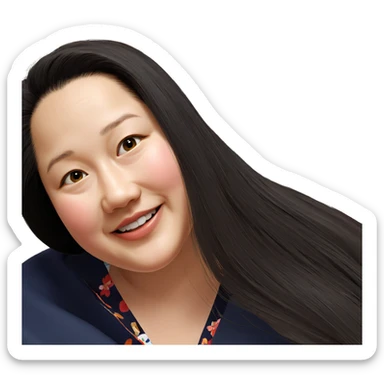 smiling girl in kimono sticker