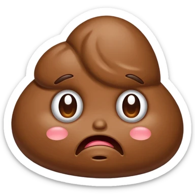 crying poop, simple, expressive sticker