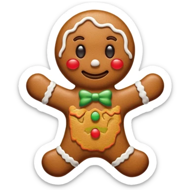 Frowning gingerbread man sticker