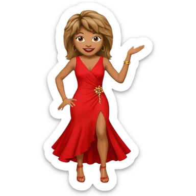 Tina Turner red dress sticker
