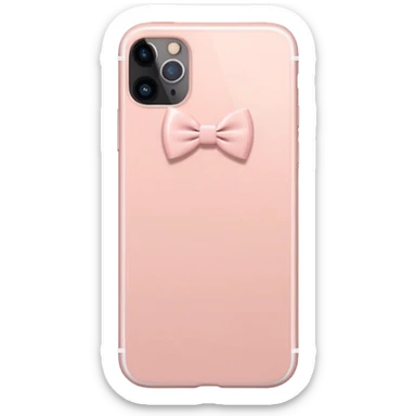 Blush pink IPhone 15 with tiny white bows on the back sticker