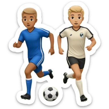 can you make two players passing the ball  in the art way i gave but you can improve the goal is i need to show that they are midfielders sticker
