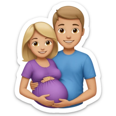 Boyfriend holding pregnant girlfriends belly sticker