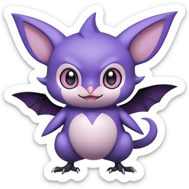 Edgy Cool Cute Kawaii Noibat-Pokemon Full Body sticker