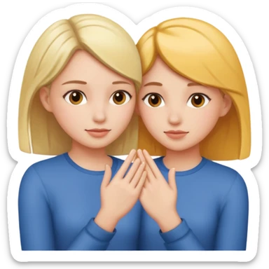 girl touching girl sticker