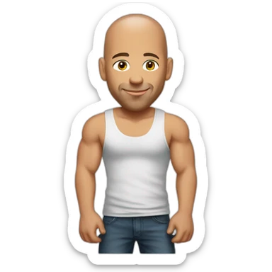 Vin diesel in tanktop sticker