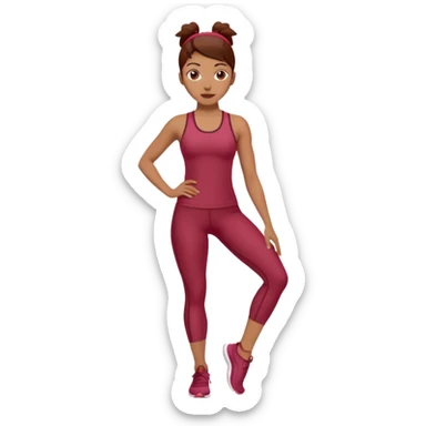 Chica de pilates con ropa color cherry sticker