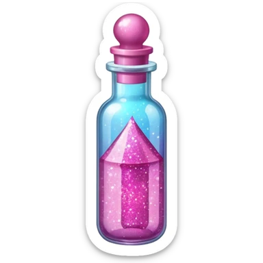 fill the vial with pink glitter sticker