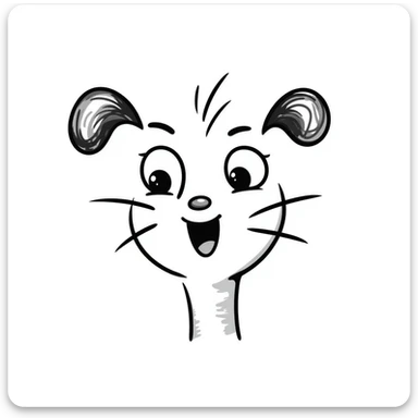 playful and exaggerated hand-drawn doodle of a face showing an orgasmic expression sticker