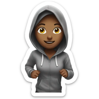Girl Running with a hoodie on sticker