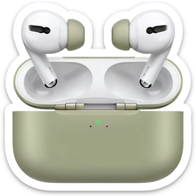 AirPods Pro in pale olive case sticker