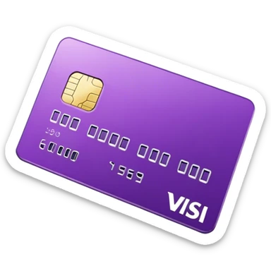 A purp credit card sticker