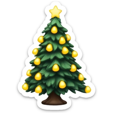 Cozy Christmas tree with yellow lights sticker
