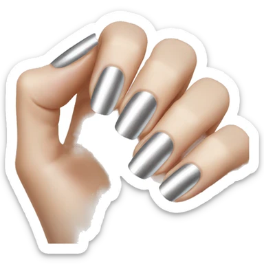 silver manicure  sticker