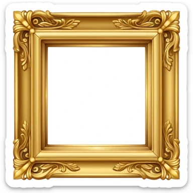 Gold square vintage frame  sticker