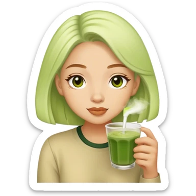 cynthia drinking buss matcha sticker