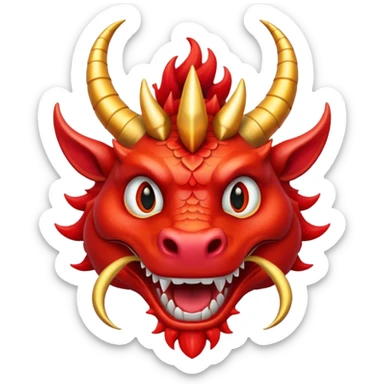 chinese dragon face happy new year sticker