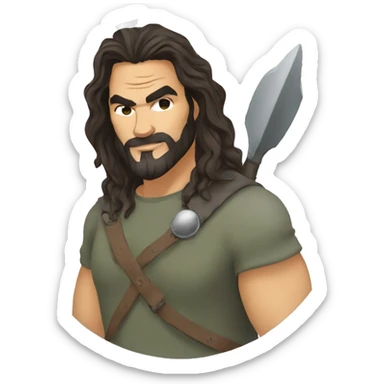 jason mamoa cartoon wearing tee sticker