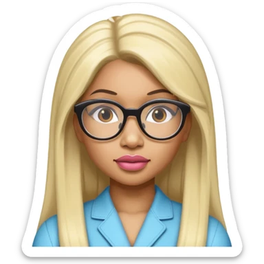 Rapper Nicki Minaj wear glasses sticker