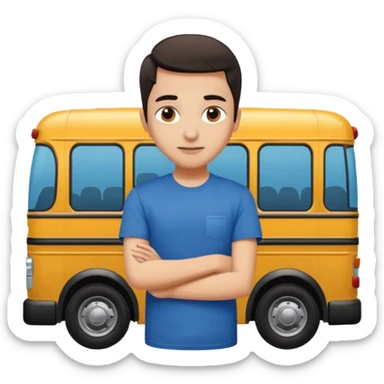 Harshil is leaning on a moving bus 🚌 sticker