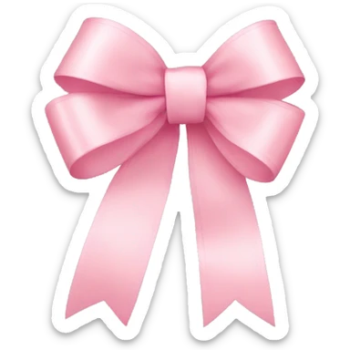 light pink ribbon bow sticker