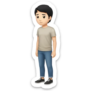 The Walking Man black hair all body from the side sticker