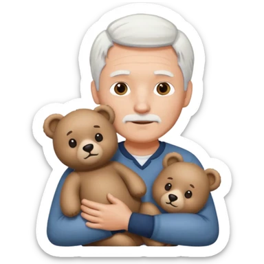 M'en with bear and white hair sticker