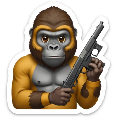 Gorilla with a Glock sticker