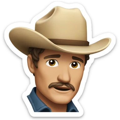 pedro pascal as a cowboy sticker