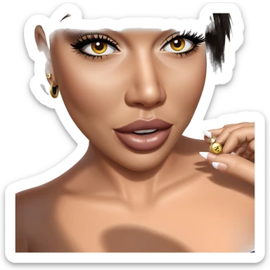 girl with stylish earrings sticker