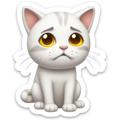 sad cat full body sticker