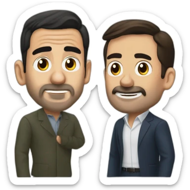 Pedro Sánchez abrazando a Santiago abascal sticker