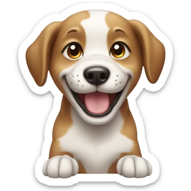 happy puppy with wagging tail sticker