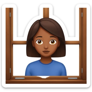 intimate moment by the window brown sticker