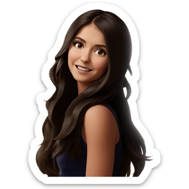 smiling girl with long hair sticker
