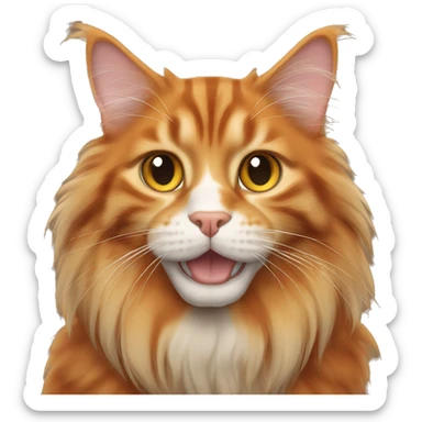 orange maine coon cat sticker