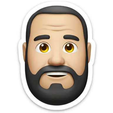 Caucasian obese man black shirt sticker