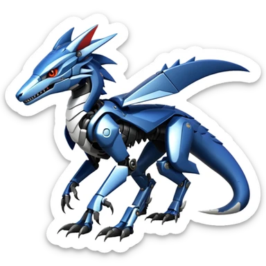 Futuristic Mechanical Sergal-raptor-nargacuga-vernid sticker