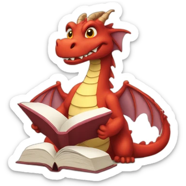 dragon-reading-a-book sticker