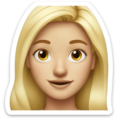 blonde girl with freckles portrait, cartoon sticker