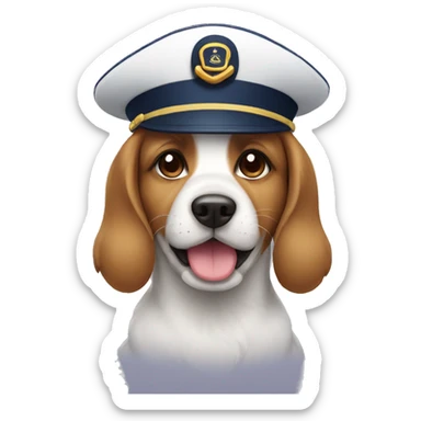 dog in sailor hat sticker
