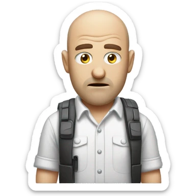 an balding annoyed man playing video games sticker