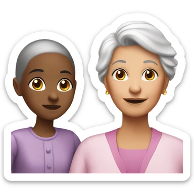 Grandmother with a girl sticker