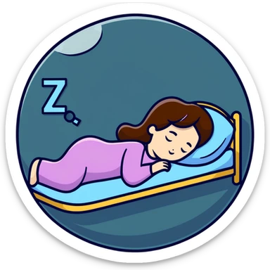 girl sleeping with zzz bubble and snoring sticker