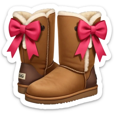 ugg boots that are ankle hight with a cheat bow on the back sticker