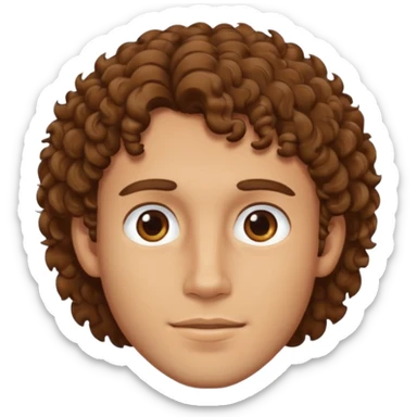 A guy  with brown curly hair and good jewline sticker