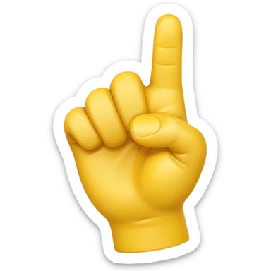 A 3D Apple-style yellow hand emoji, closed fist with thumb pointing backward over the shoulder direction, smooth rounded shape, shiny surface, clean minimal background. sticker