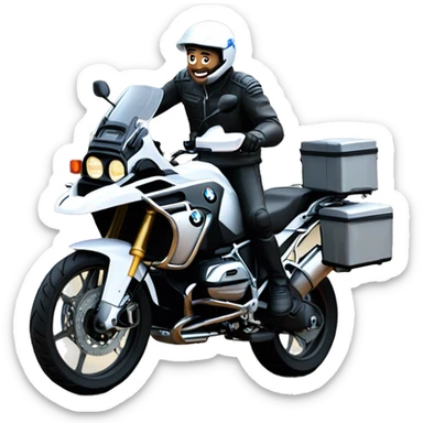 Francisco-Javier-Sans-Sánchez riding a BMW-R-1200-GS,waving sticker
